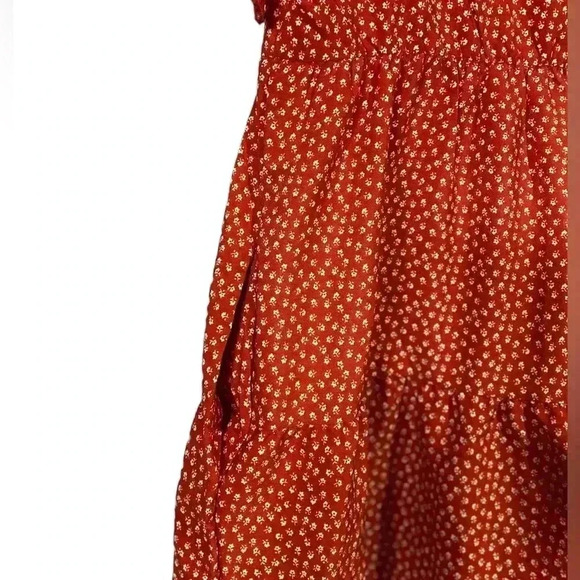 Beachsissi, Floral Print Short  Sleeve Mini Dress, Small, Red & White 🌸 - Picture 7 of 10